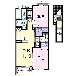 昴 2LDKの間取図画像