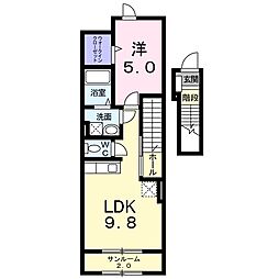 シャロン 1LDKの間取図画像
