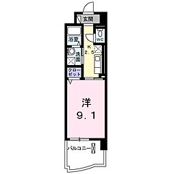 ミノリーゼ 1Kの間取図画像