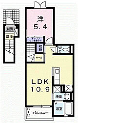 ヴィラモデルノ 1LDKの間取図画像