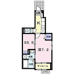 ディアコート 1SKの間取図画像