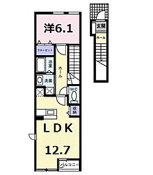 リベラルK2 1LDKの間取図画像