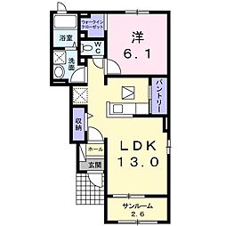 コンフォルトサクラ1 1LDKの間取図画像