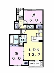 サンキャッスルS6 2LDKの間取図画像