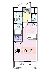 シャン・ド・フレーズ2 ワンルームの間取図画像