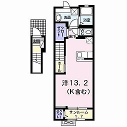 リヨンB ワンルームの間取図画像
