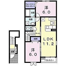 セイバリーハウスB 2LDKの間取図画像
