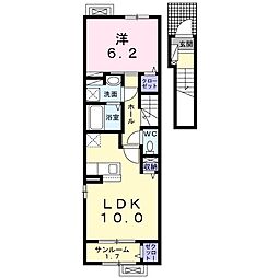 グランブルー 1LDKの間取図画像