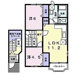 セーナ・ドルチェＡ 2階2LDKの間取り