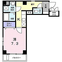 Alleyアパートメント 1Kの間取図画像