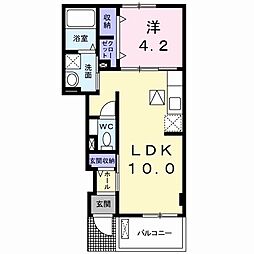 グラチチュード1 1LDKの間取図画像