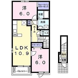 スプリングW凛 2LDKの間取図画像
