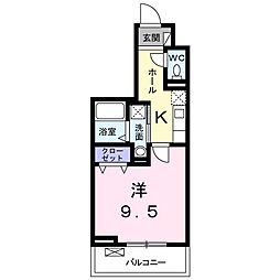 エスペランサ八日町 1Kの間取図画像