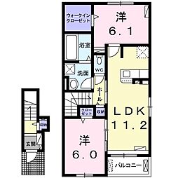 ブレジオ 2LDKの間取図画像