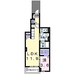 アンジュール 1LDKの間取図画像