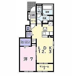 グレースコート8 1LDKの間取図画像