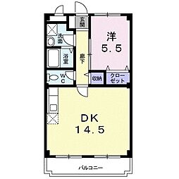 ハミングバード2 1LDKの間取図画像