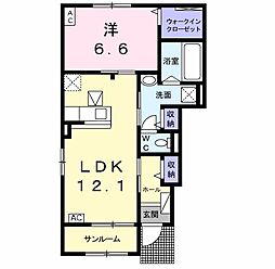 グランハウスA 1LDKの間取図画像