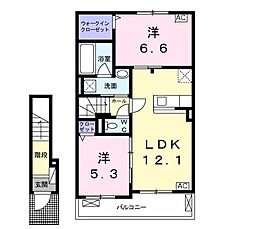 グランハウスB 2LDKの間取図画像