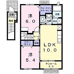 エヌヴィラージュ 2LDKの間取図画像