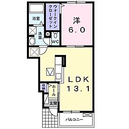 ハイツ幸栄 1LDKの間取図画像