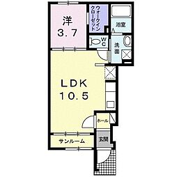 アーバン松浪1 1LDKの間取図画像