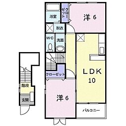 ラークヒル 2LDKの間取図画像