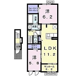 アルテシモ・ガンビーノ 2LDKの間取図画像