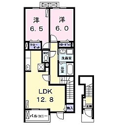 サンパティーB 2LDKの間取図画像