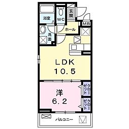 サニーレジデンス稲田本町 1LDKの間取図画像