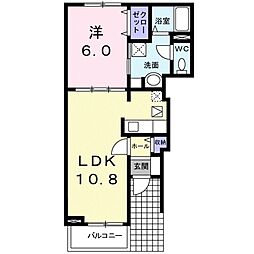ラシュールコート1 1LDKの間取図画像