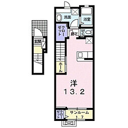 リジェール・フォレ2 ワンルームの間取図画像