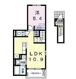 ラ・セリエ1 1LDKの間取図画像
