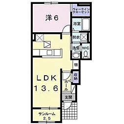 アレグリア 1LDKの間取図画像