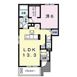 エスポワール3 1LDKの間取図画像