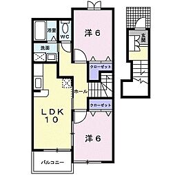 メロディーハウスMF 2LDKの間取図画像