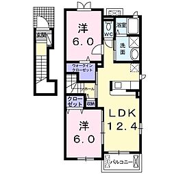 トランキル・ハリマ 2階2LDKの間取り