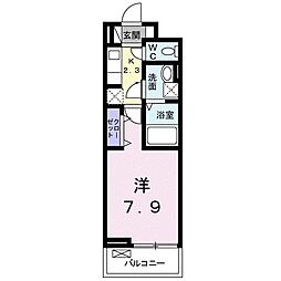 ベルフルーフ2 1Kの間取図画像