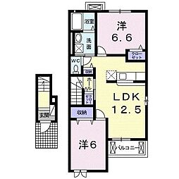 ピュアライヴ7D 2LDKの間取図画像