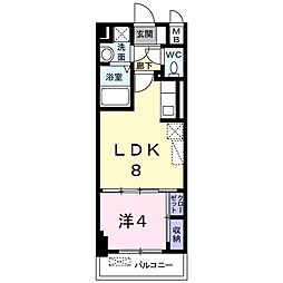 プレステージ空港東 1LDKの間取図画像