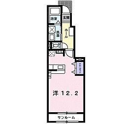 ビレッジ　ハイマウンテン　Ｅ 1階ワンルームの間取り