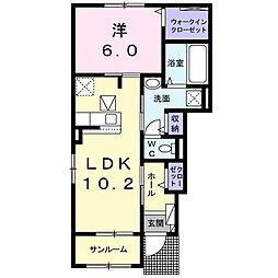アルモニー2 1LDKの間取図画像