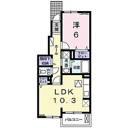 ミルトブリーゼ 1LDKの間取図画像