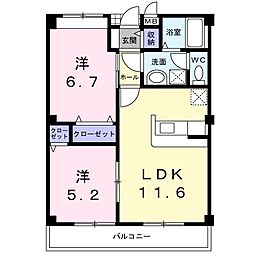 Foresta上桜木 2LDKの間取図画像