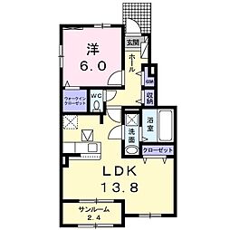 カーサ・グラシオ1 1LDKの間取図画像