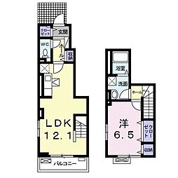 ショコラI 1階1LDKの間取り