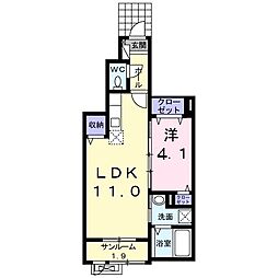 ラ・ジュネス 1LDKの間取図画像