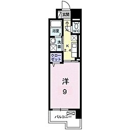 ウェーブ2 1Kの間取図画像