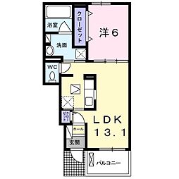 ボニート西本町 1LDKの間取図画像