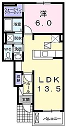 イリーゼ　Ｃ 1階1LDKの間取り